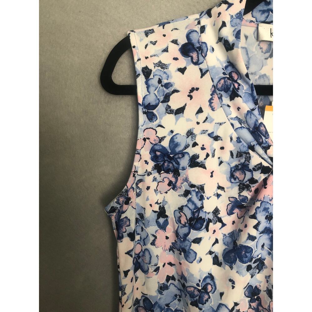 Kasper Twist-Neck Top Sleeveless California Sky Multi Women's Petite Small NEW - Picture 4 of 10